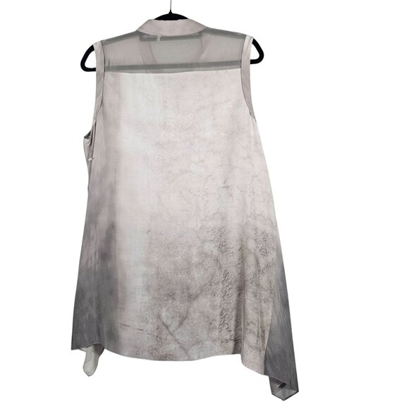 Elie Tahari Women’s Silk Asymmetric Top S – Quiet Luxury Artwear Minimalist - Picture 4 of 13